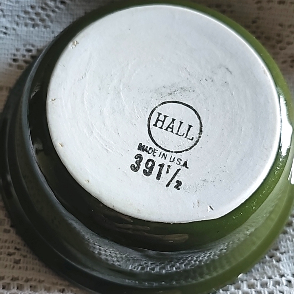 Olive Green Hall 391 1/2 Bowl
